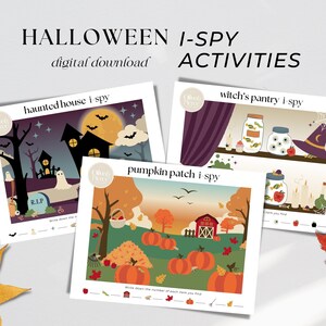 I-Spy Halloween Worksheet Fall Game Montessori Activity Book Kindergarten Homeschool Preschool Educational Digital Download Morning Basket