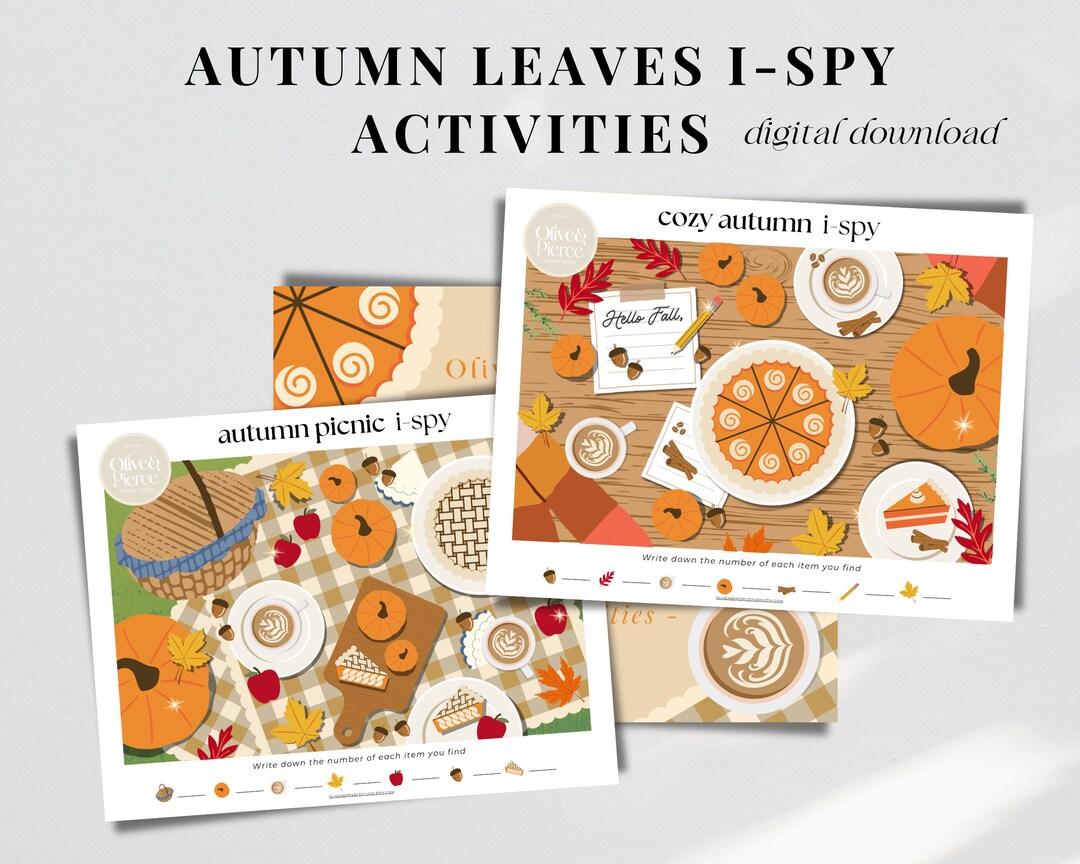 Printable Fall I-spy Toddler Activity, Autumn Worksheet Back to School ...