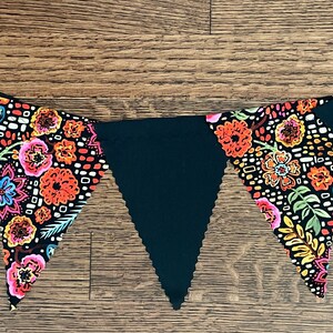 Bright Flower Banner, Highchair Banner, Fabric Garland, Bunting, Fabric Banner, Triangle Banner