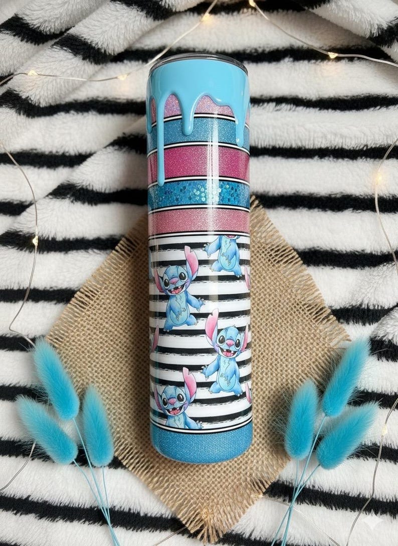 Stitch Tumbler, Striped Design, 32oz Insulated image 1
