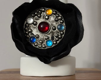 Oh So Very Pretty Black Rose Cuff