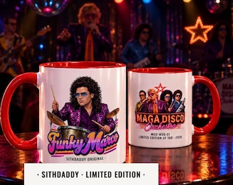 Maga Disco Orchestra Mug - Funky Marco (11oz) | Ceramic White Coffee Mug, Patriot gift | SithDaddy Limited Edition - 100 pcs