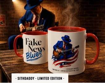 Fake News Blues White Coffee Mug (11oz) | Ceramic Mug, Patriot gift | SithDaddy Limited Edition - 100 pcs