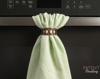 Towel Ties Decorative Leather Band, Keep Hand Towels in Place, Perfect Kitchen and Bathroom ...