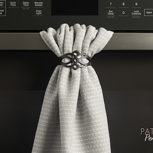 Towel Ties Decorative Leather Band, Keep Hand Towels in Place, Perfect Kitchen and Bathroom Décor, Stylish and Functional Accessory, Emma