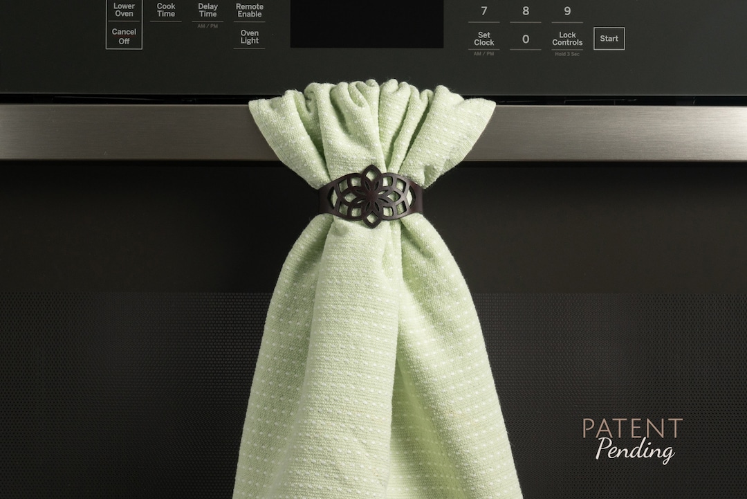 Towel Ties Decorative Leather Band, Keep Hand Towels in Place, Perfect Kitchen and Bathroom ...