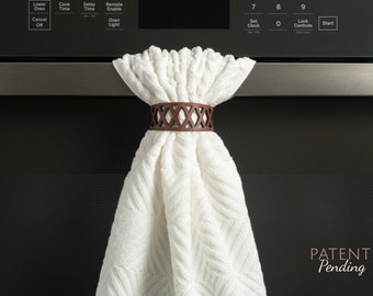 Towel Ties Decorative Leather Band, Keep Hand Towels in Place, Perfect Kitchen and Bathroom ...