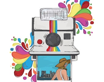 Polaroid Retro Lijntekening