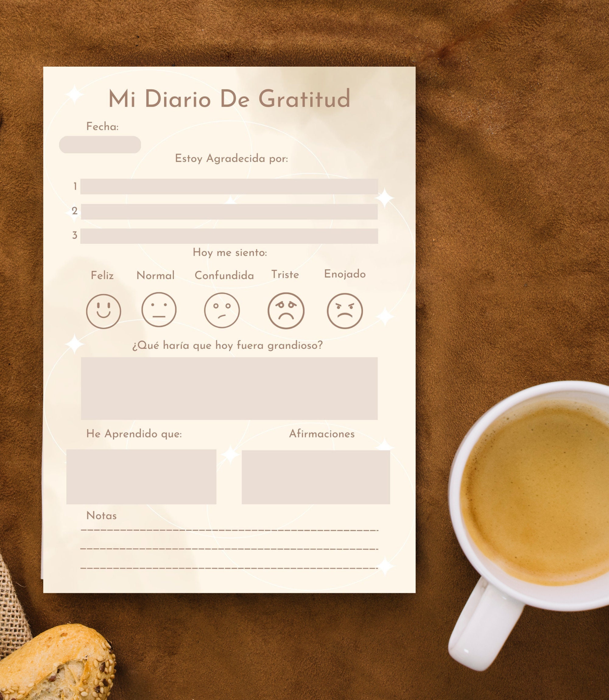 Gratitude Journal Downloadable and Printable Gratitude List Daily ...