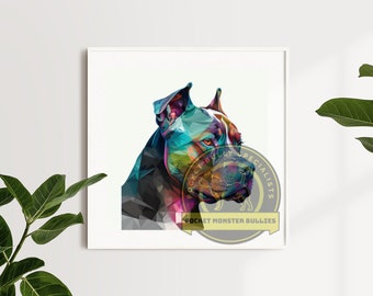 Abstract Geometric American Bully Dog