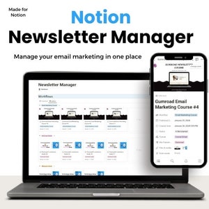 Notion Newsletter Manager | Email Automated Workflow | Email Marketing Planner