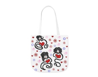 Love Canvas Tote Bag, 5-Color Straps