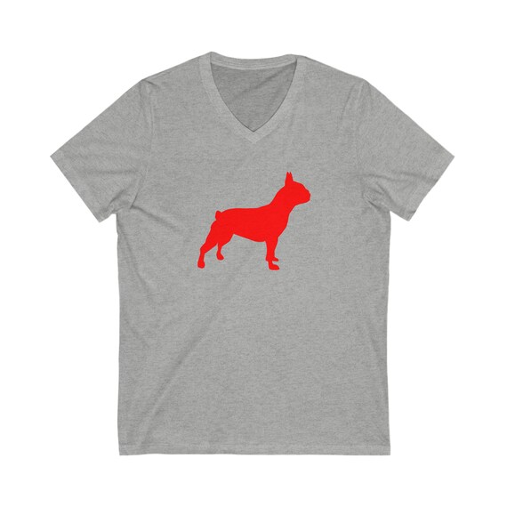 French Bulldog Silhouette V-Neck Tee - Frenchie Lover's Delight