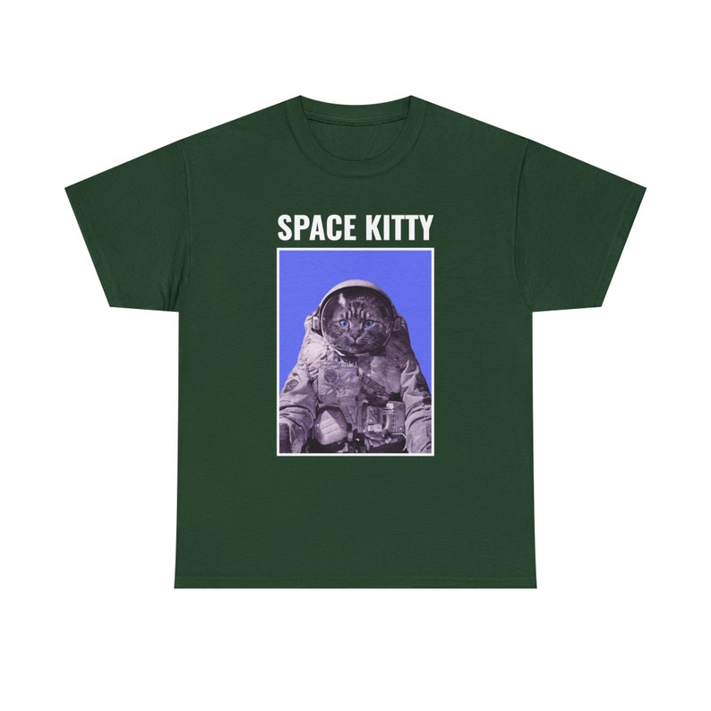 Space Kitty Astronaut Tee Cosmic Adventures with a Feline Twist Purrfectly Stellar image 3