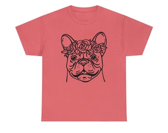 French Bulldog with Flower Crown - Shirt, Tee, Tshirt