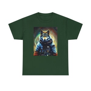 Space Wolf Tee Lunar Howls of Cosmic Adventure Unleash the Stellar Wildness image 4