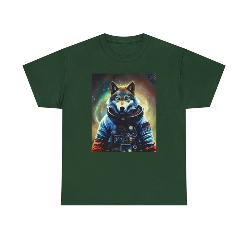 Space Wolf Tee Lunar Howls of Cosmic Adventure Unleash the Stellar Wildness image 4