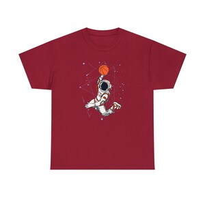 Slam Dunk Space Basketball Tee Cosmic Hoops for Basketball Fans Reach for the Stars image 3