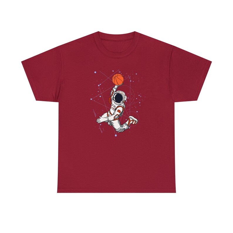 Slam Dunk Space Basketball Tee Cosmic Hoops for Basketball Fans Reach for the Stars image 3