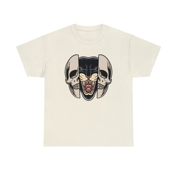 Panther Inside Skull Tattoo Tee - Unleash Your Inner Strength - Edgy and Empowering!