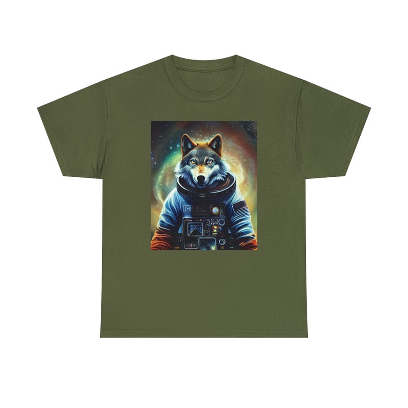 Space Wolf Tee Lunar Howls of Cosmic Adventure Unleash the Stellar Wildness image 6