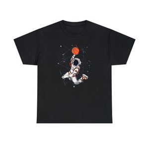 Slam Dunk Space Basketball Tee Cosmic Hoops for Basketball Fans Reach for the Stars image 2