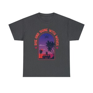 Rise and Shine with Waves Beach Lover Sunrise Tee Embrace Coastal Vibes image 6