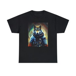 Space Wolf Tee Lunar Howls of Cosmic Adventure Unleash the Stellar Wildness image 2