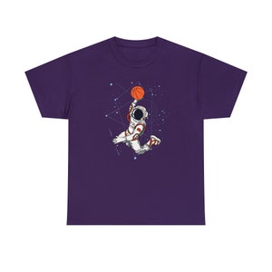 Slam Dunk Space Basketball Tee Cosmic Hoops for Basketball Fans Reach for the Stars image 1