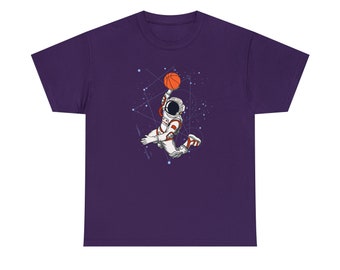 Slam Dunk Space Basketball Tee - Cosmic Hoops for Basketball Fans - Reach for the Stars