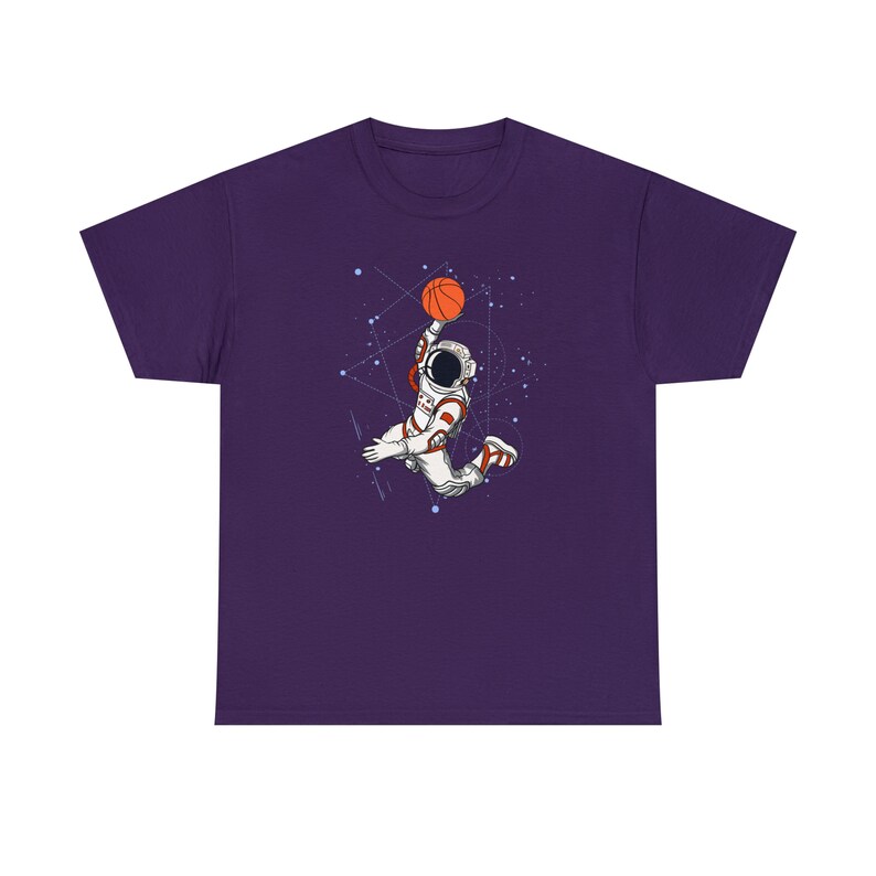 Slam Dunk Space Basketball Tee Cosmic Hoops for Basketball Fans Reach for the Stars image 1