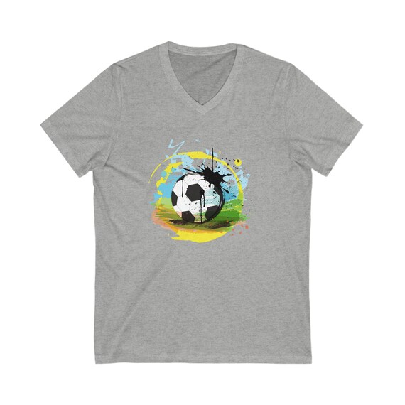 Abstract Soccer V-Neck Tee