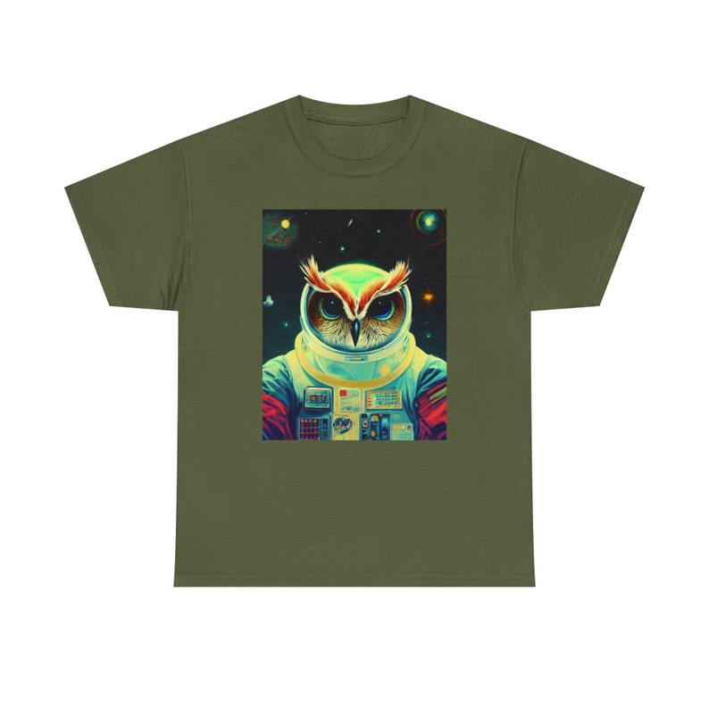 Space Owl Tee Majestic Avian Explorer in the Cosmos Embrace the Galactic Wisdom image 5