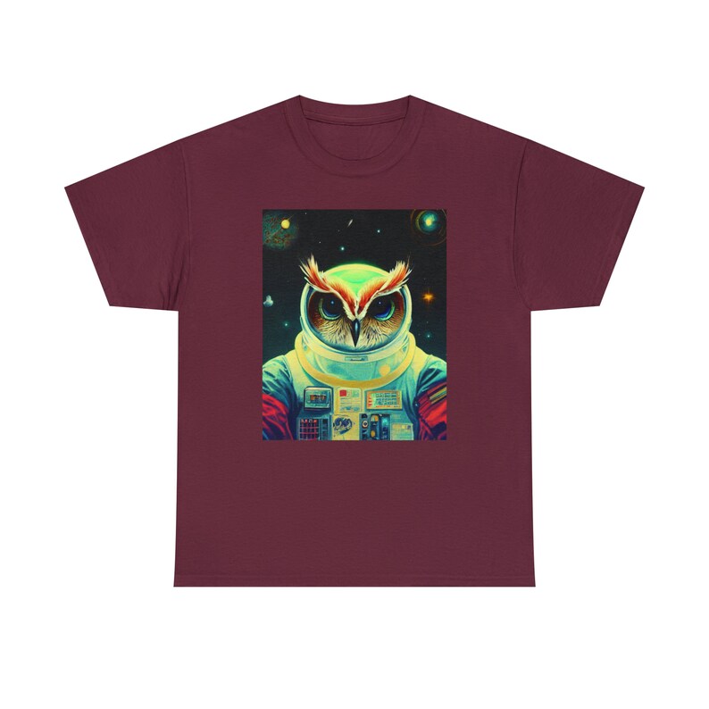 Space Owl Tee Majestic Avian Explorer in the Cosmos Embrace the Galactic Wisdom image 9