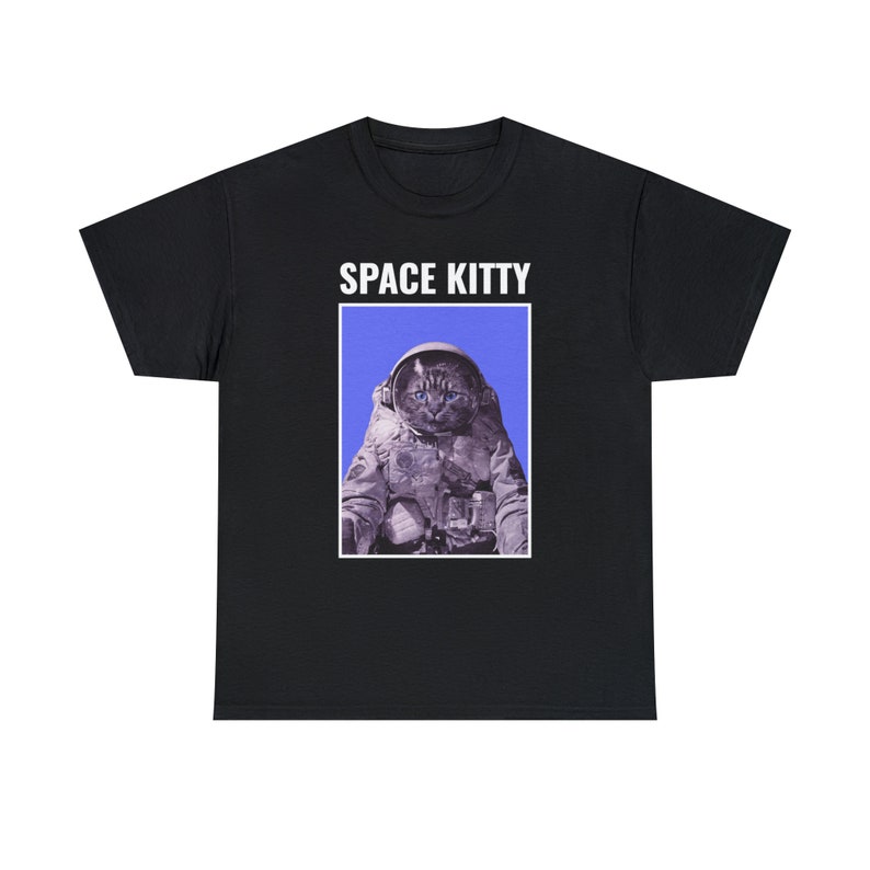 Space Kitty Astronaut Tee Cosmic Adventures with a Feline Twist Purrfectly Stellar image 1