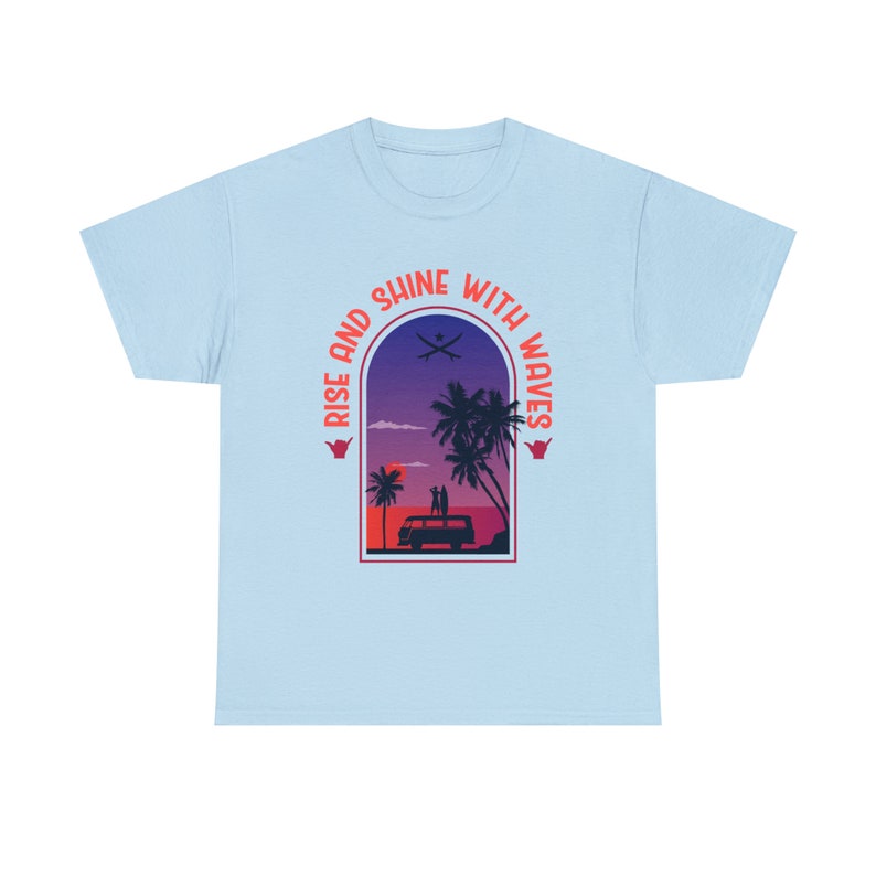 Rise and Shine with Waves Beach Lover Sunrise Tee Embrace Coastal Vibes image 7