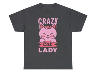Camiseta Crazy Cat Lady - ¡Abraza tu obsesión felina!