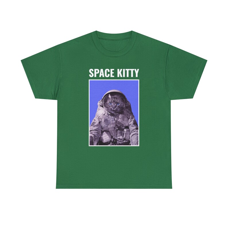 Space Kitty Astronaut Tee Cosmic Adventures with a Feline Twist Purrfectly Stellar image 6