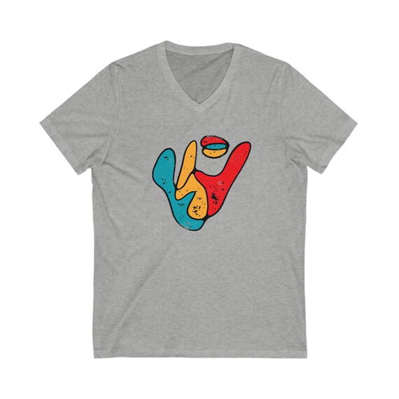 Abstract Face V-Neck Tee - Unique Artistic Shirt - Creative Expression - Stylish Merchandise
