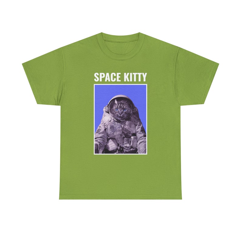 Space Kitty Astronaut Tee Cosmic Adventures with a Feline Twist Purrfectly Stellar image 4