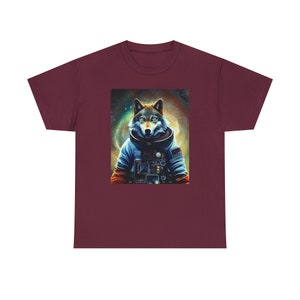 Space Wolf Tee Lunar Howls of Cosmic Adventure Unleash the Stellar Wildness image 1