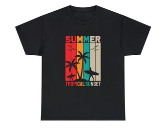 Summer Tropical Sunset Shirt - Embrace the tropical vibes and feel the warmth of summer with our "Summer Tropical Sunset Tee"!