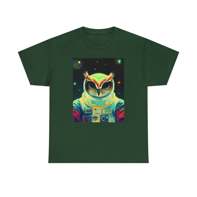 Space Owl Tee Majestic Avian Explorer in the Cosmos Embrace the Galactic Wisdom image 3
