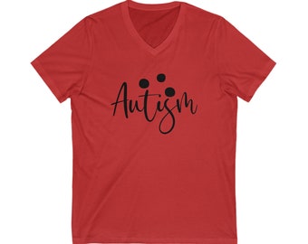 T-shirt à encolure en V pour l'autisme