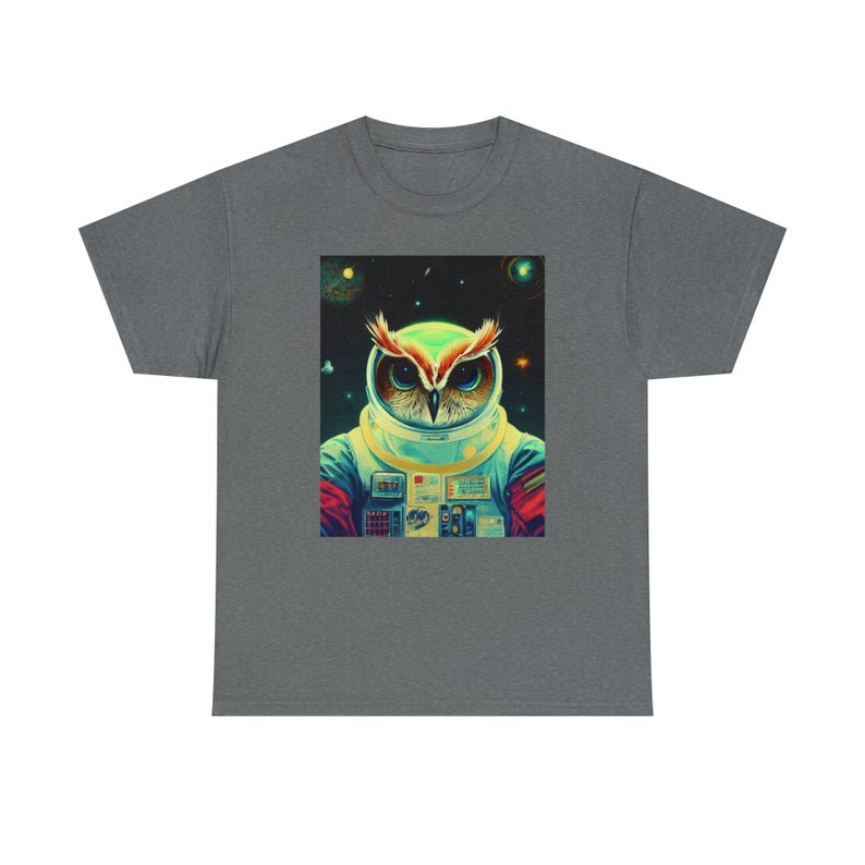 Space Owl Tee Majestic Avian Explorer in the Cosmos Embrace the Galactic Wisdom image 4