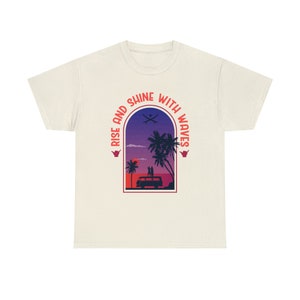 Rise and Shine with Waves Beach Lover Sunrise Tee Embrace Coastal Vibes image 9