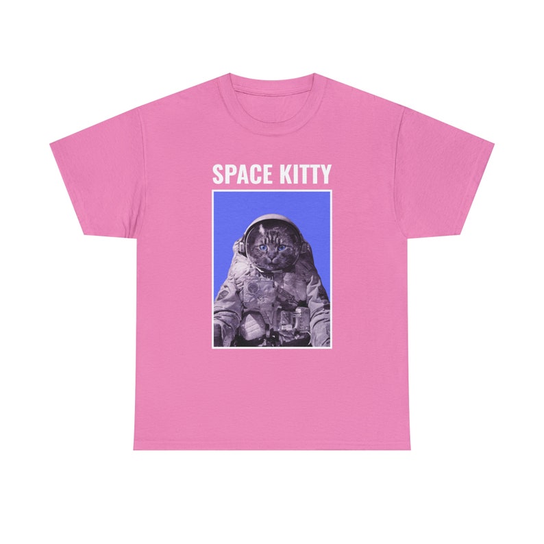 Space Kitty Astronaut Tee Cosmic Adventures with a Feline Twist Purrfectly Stellar image 2