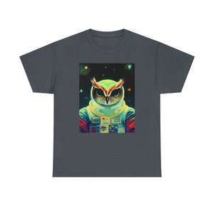 Space Owl Tee Majestic Avian Explorer in the Cosmos Embrace the Galactic Wisdom image 6