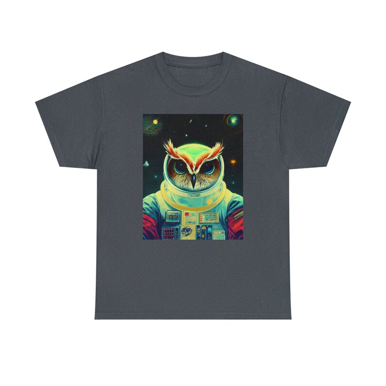 Space Owl Tee Majestic Avian Explorer in the Cosmos Embrace the Galactic Wisdom image 6
