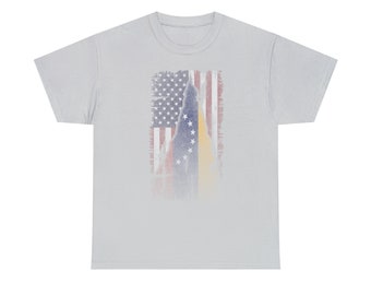 US and Venezuela Flag Shirt - Celebrate the bond between the United States and Venezuela with our "USA and Venezuela Flag Tee"!